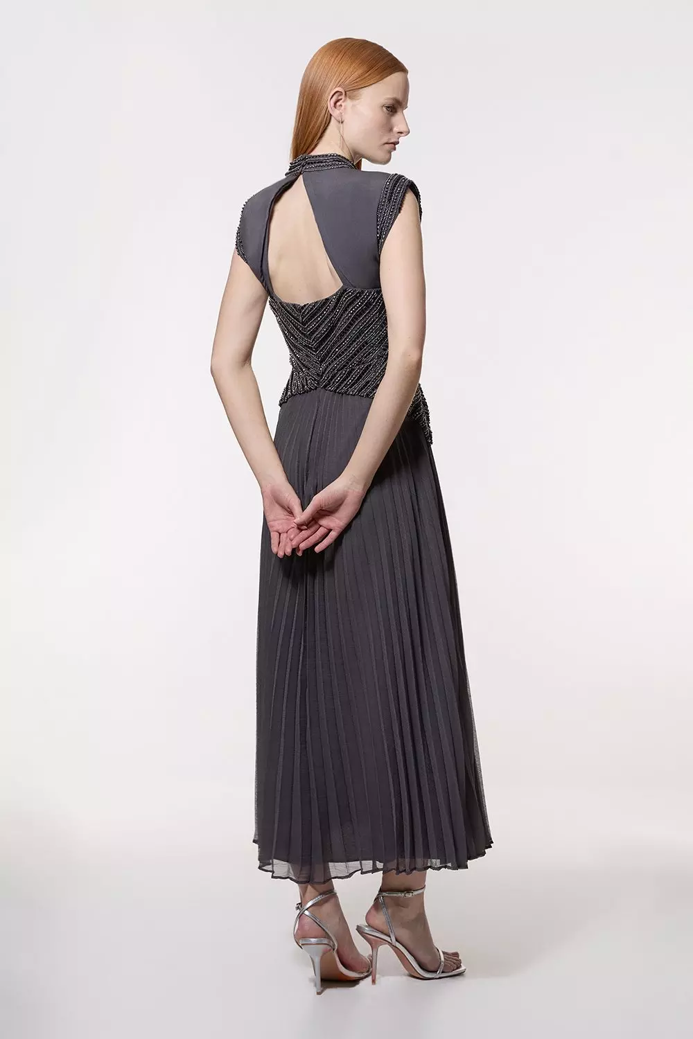 Embellished Beaded Woven Maxi Dress | Karen Millen